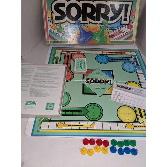 Vintage 1998 Sorry! Board Game Parker Brother's Complete - Picture 1 of 8